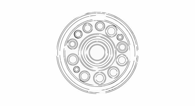 Detailed drawing of a circular mechanical component.