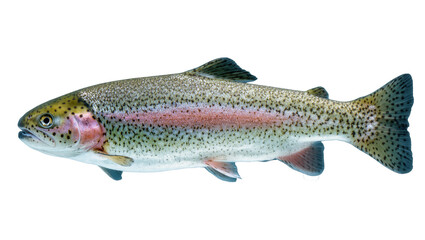 Naklejka premium Lively freshwater rainbow trout displaying vibrant colors and unique speckled patterns
