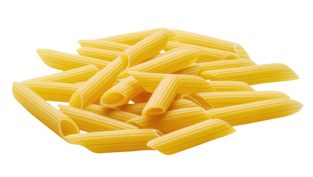 Delicious dry penne pasta, staple of Mediterranean cuisine, ready for your favorite sauce