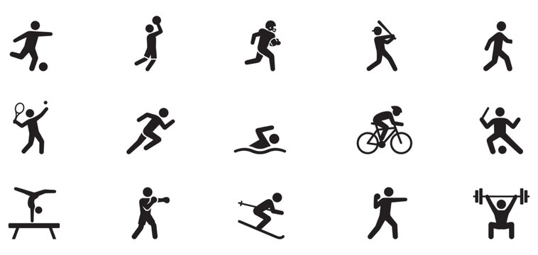 Athletics Sports Activities and Olympic Games Pictogram Set. vector Illustration. EPS 10