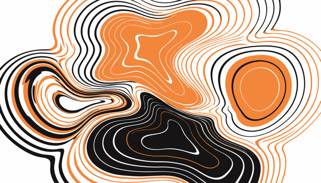 Abstract Topographic Heat Lines and Steam Wave Minimalist Contour Background