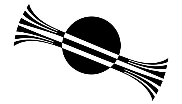 Minimalist Geometric Circle with Parallel Lines Abstract Zen Vector Illustration