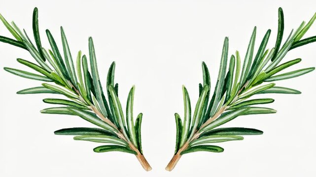 Detailed close-up of lush green pine branch isolated on white background, perfect for nature, seasonal, or botanical themed design projects.