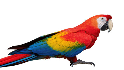 Fototapeta premium Stunning scarlet macaw parrot displaying vibrant red, yellow, and blue plumage