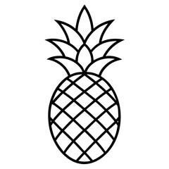 Obraz premium Pineapple illustration vector design with a white background. 