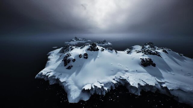 Cold glacier edges dotted with rocky formations and melt streams, Frigid glacier boundary featuring scattered stones and flowing melt passages