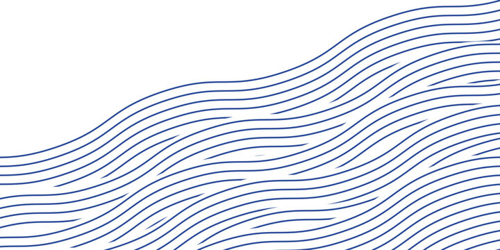 Blue water wave line pattern background. Japanese style concept. Vector illustration.