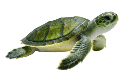 Graceful young green sea turtle with textured shell swimming with outstretched flippers © Pablo