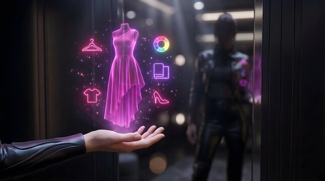 Futuristic Holographic Fashion Virtual Try-On