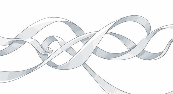 Gray and white ribbon design element.
