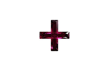 Obraz premium Plus symbol creating shining ruby cross, representing addition, positive choice, medical care, and quality selection on transparent background