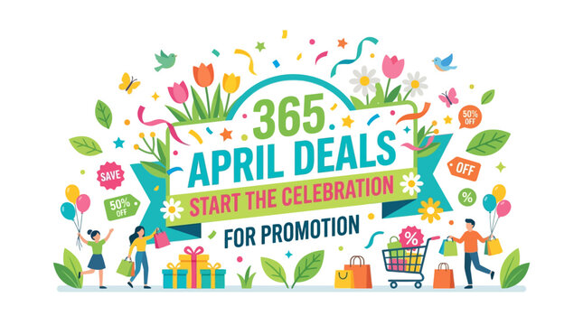 Colorful April Deals Promotion Festive Shopping