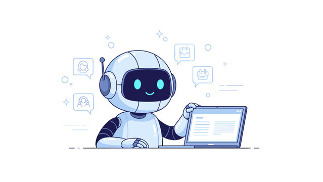Friendly robot using laptop for communication and data analysis