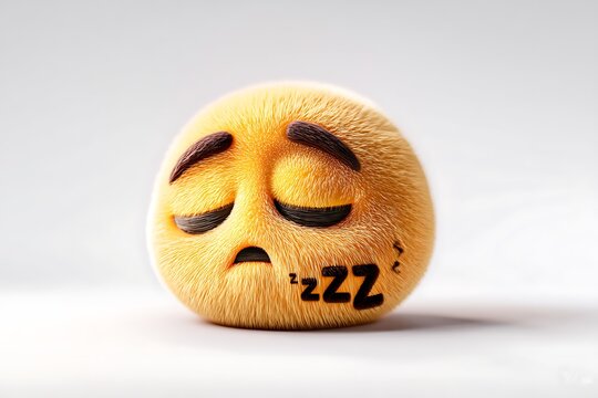Sleepy face emoji with relaxed expression and ZZZs high resolution picture