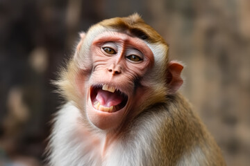 Obraz premium Close Up of a Playful Monkey Smiling