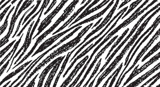 Black and white optical illusion with wavy zebra print pattern on a flat surface creating a mesmerizing abstract