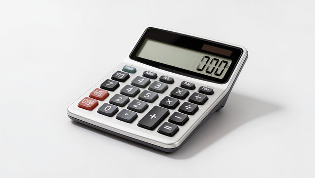 Modern Electronic Calculator with Blank Display on White Background