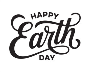 Happy earth day typography Hand Lettering in a white background. Happy Earth Day text. Happy earth day calligraphy. Earth day celebration © mir nahid