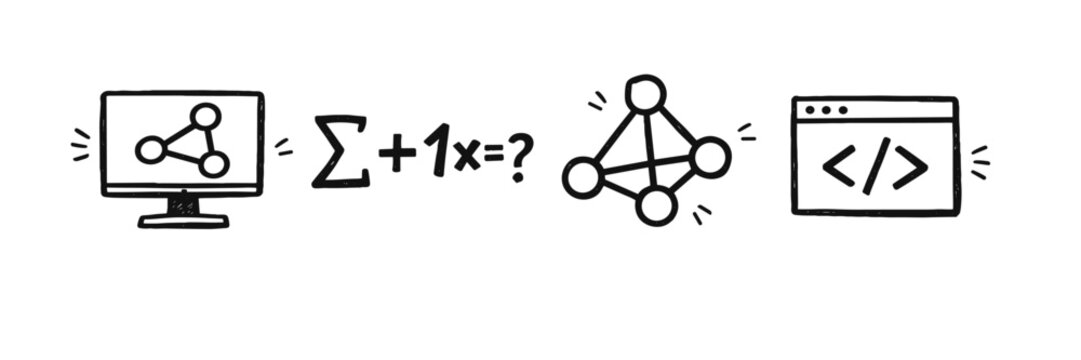 Symbols of computer science: algorithm, equation, graph theory, coding