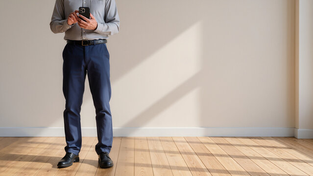 An elderly man holds a smartphone, The scene shows technology for all ages, The senior enjoys a digital lifestyle, The elderly person uses a touchscreen, The senior is using a mobile device