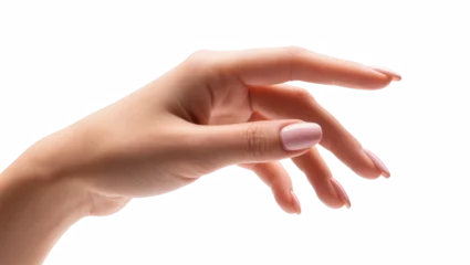 Fotobehang Manicure Stylish female hand with perfectly manicured pink nails making an elegant gesture  © Paula