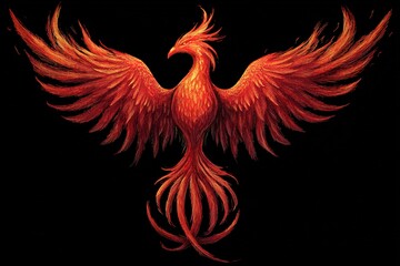 Fototapeta premium fire phoenix tattoo design concept