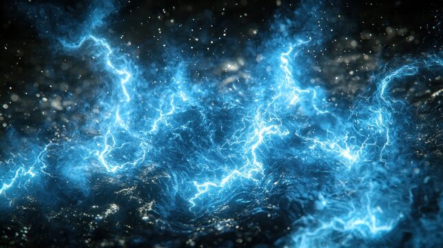 Lightning strikes through nebulous space
