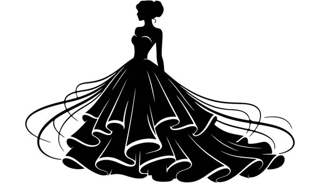 dress black and white clipart Images | Free Download | PNG Transparent Background Dress Of Vintage Black Design