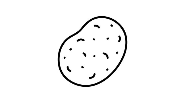 Simple Black and White Potato Outline