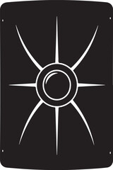 Fototapeta premium Vector sunburst icon on black background