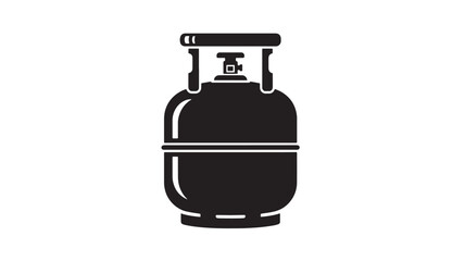 Propane gas cylinder icon with a simple black silhouette and a white background, representing fuel energy and storage.