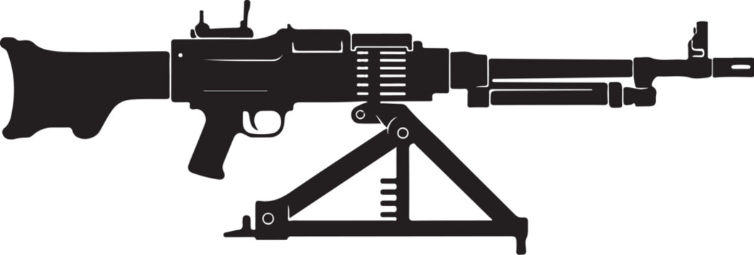 Vector illustration of a machine gun on a tripod stand