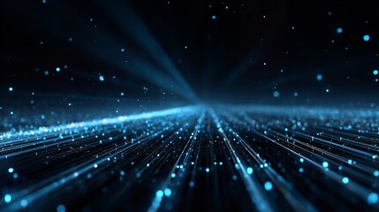 Obraz premium Abstract illustration of data streams and futuristic digital network concept.