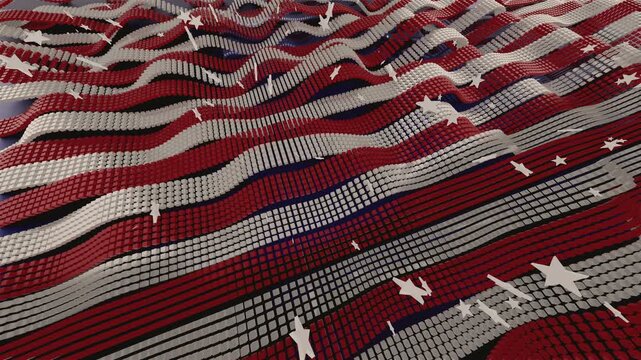 4k loop animation of Futuristic American patriotic background for Independence Day celebrations and government events