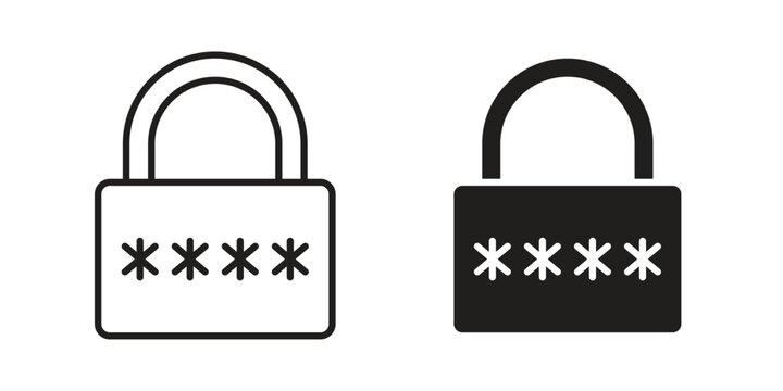 Code lock icon. Simple outline style for web and app. Vector icon