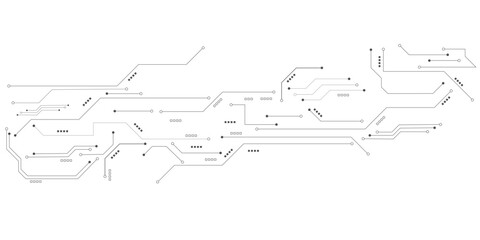 Obraz premium Vector Technology black circuit diagram concept. Abstract technology on white background. 