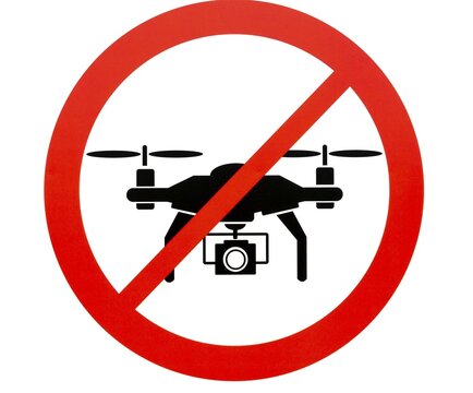 Prohibition sign, Drones prohibited, Osaka, Japan