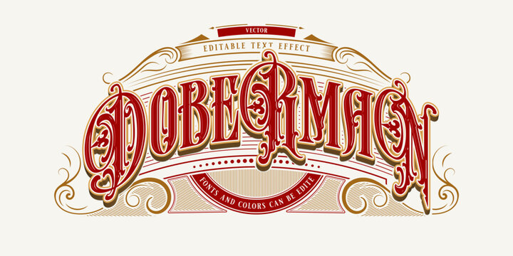 Victorian editable text effect decoration style