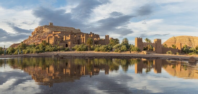 Fortified village, residences of the Kasbah Ait Benhaddou, High Atlas, Ksar Ait Benhaddou, Ouarzazate Province, Souss-Massa-Dra&acirc;, Morocco