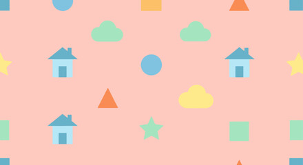 Fototapeta premium Colorful Geometric Shapes Pattern Background.