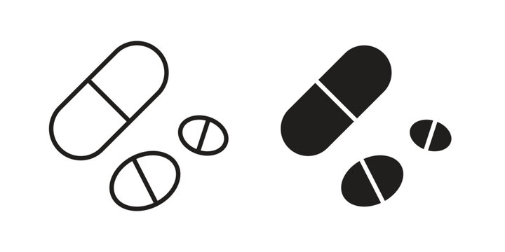 Medicine pills icon. Simple outline style for web and app. Vector icon