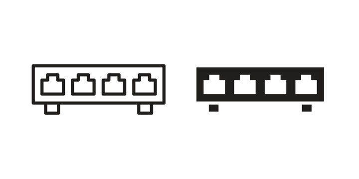 Network switch icon. Simple outline style for web and app. Vector icon