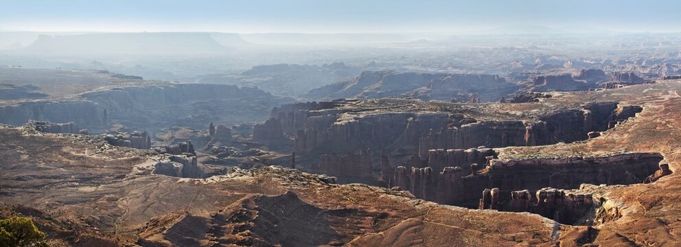 Rugged canyons of White Rim and The Maze, Island in the Sky plateau, Canyonlands National Park, near Moab, Utah, United States