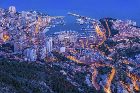 The harbour at dusk, Monaco