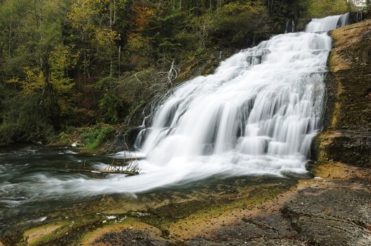 Saut du Day waterfall on the Orbe River, Vallorbe, Jura, Switzerland, Europe