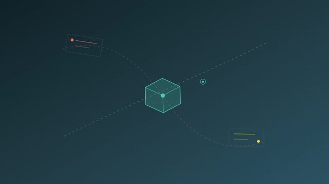 Abstract 3D Cube Technology Infographic Element