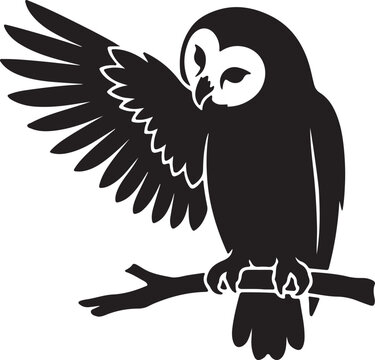 Wise Owl Silhouette Collection, Bird of Wisdom Vector Art, Nocturnal Raptor Graphics, Mysterious Owl Black Silhouettes, Nature Logo Design Elements