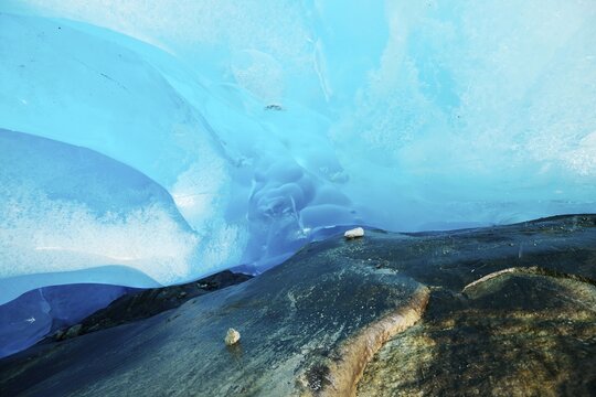 Ice formation on the Great Aletsch Glacier, Valais, Switzerland, Europe