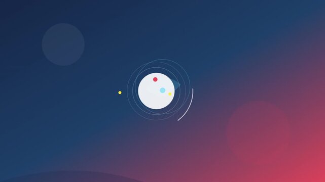 Abstract Planetary System Icon Set Motion Graphic