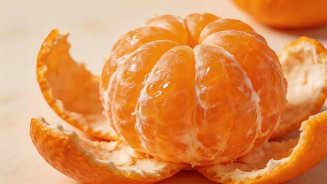 Peeled orange fruit segments